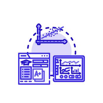 Artificial range. intelligence study data dashboard concept vector