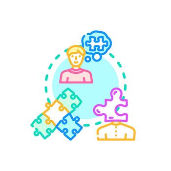 variety Collaborative problem solving process . icon concept vector