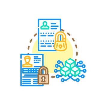 Securitization. entity managing financial data risks simplified vector