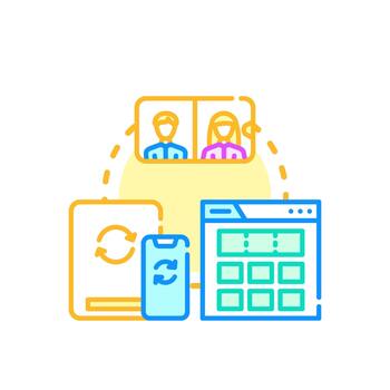 Mobile device ready interface developing. styleset concept vector