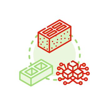 Gray solid block modern material processing and. construction concept vector