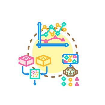 Text data labeling process for machine. learning variations analysis vector