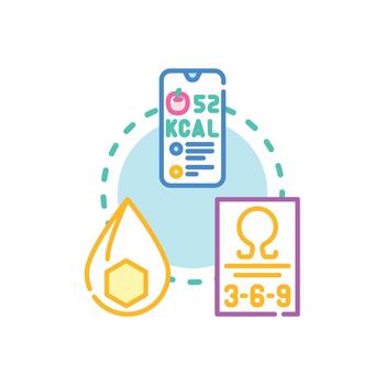 Nutrition support program concept using mobile application vector