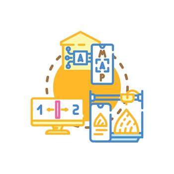 Remote workforce using controlled devices set for work. vector