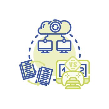 Shared development software suite concept vector