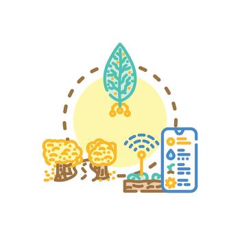 Compact. leaf variations cluster data analysis concept vector