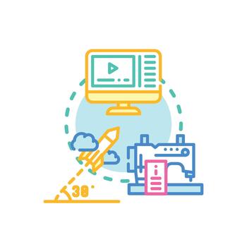 Beginner tutorial concept creating educational pack process. vector