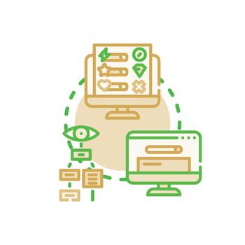 Developing user interface for computer. multistyle system software vector