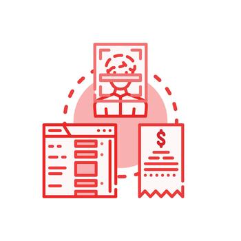 Form verification process checking user. data looks vector