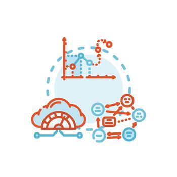 Interpreting pack streaming analytics in real time processing data. vector