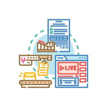 Tempo based subscription software. variants solution development concept vector