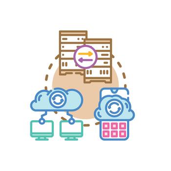 coherente. base de datos variaciones replicación concepto icono ilustración vector