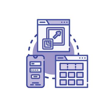 Responsive web app ux user interface development vector
