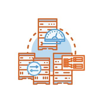 sql base de datos servidor concepto icono ilustración. conjunto vector