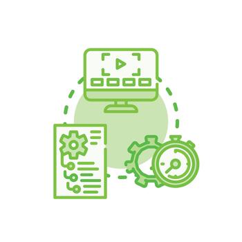 Tutorial online learning course variety development. process vector