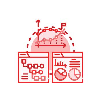 Statistical concepts. analysis processing data information technology vector
