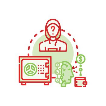 Secure forms online transaction process with digital security elements. vector