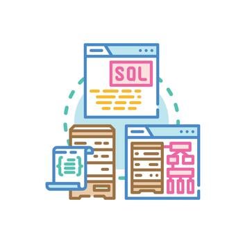 sql base de datos servidor administrando optimizando estilizado datos vector