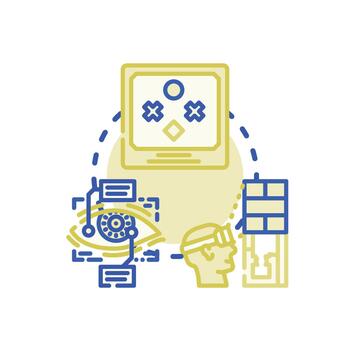 Visual perception concept clean analyzing brain. information processing vector