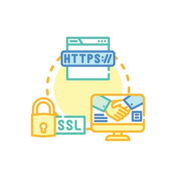 minimal Secure https handshake validating data encryption technology. vector