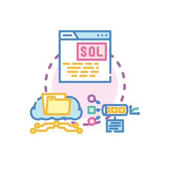 Data lake versus sql data warehouse system concept vector