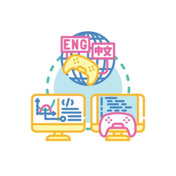 Next gen software. variations programming language developing concept vector
