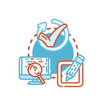 Developing software code. and confirming website clean edits vector