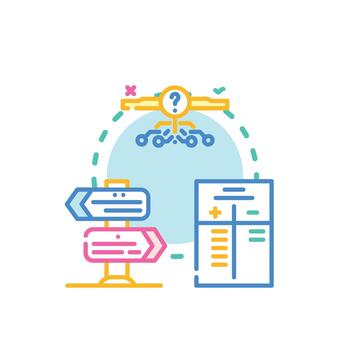 multistyle. Decision making process choosing correct solution vector