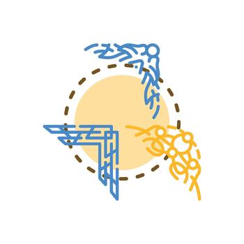 Impossible geometry shape with digital pixel elements vector