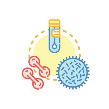 Pathogen identification process. concept icon clean vector