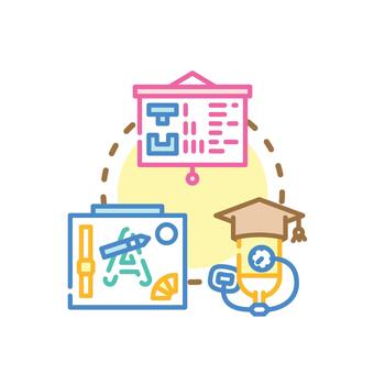 Instructional qualification training forms program education. development concept vector
