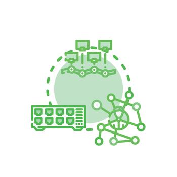 Network clean distribution mapping. data flow and cloud computing vector