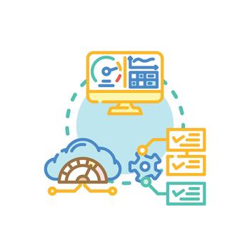 App performance diagnostics optimizing software development process vector