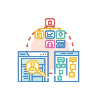 Purpose driven design process styles. creating project value vector