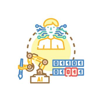 Artificial intelligence content creating forms generating digital. solution vector