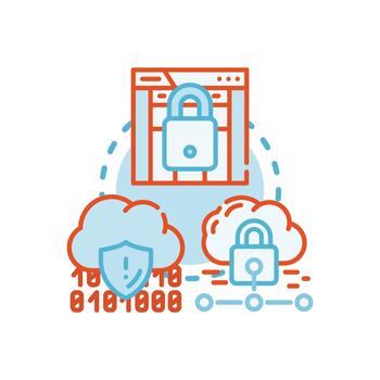 Https secure forms connection protecting internet data privacy. vector