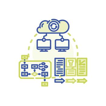 Cloud data processing technology. concept icon computing diversity vector
