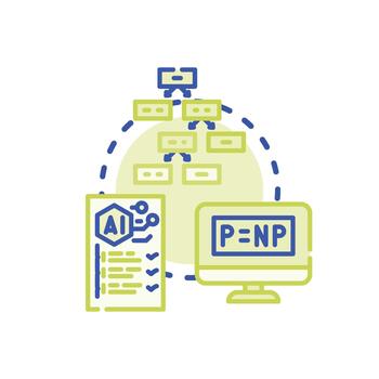 mix Person. developing algorithm with smart thinking process vector