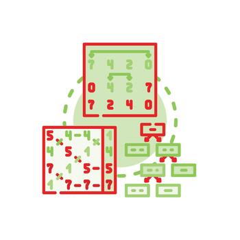 burbuja edición ordenar algoritmo diagrama de flujo ilustración. concepto vector