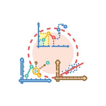 Predictive. analytics set development using artificial intelligence for future insights vector
