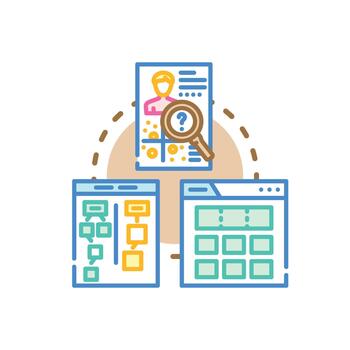 Graphic range design developing mobile. application user interface layout vector