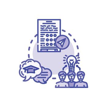 Educational forms. technology startup developing digital learning platforms vector