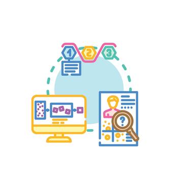 User flow visualization outlining variety conversion optimization process. vector