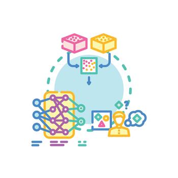styleset Educating machine. learning models data process icon vector