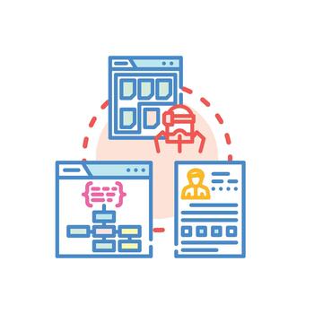 cms contenido administración sistema desarrollando rango sitio web. contenido vector