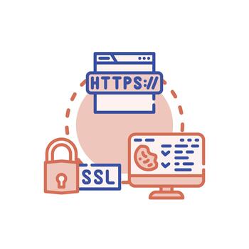 Secure range origin over https. network protocol concept vector
