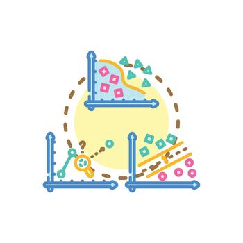 Approximate representation. concept for machine learning clean algorithm vector