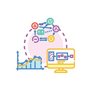 series Data flow visualization processing information instantly. vector