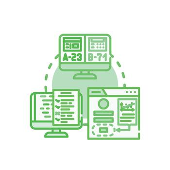 Software test. case design planning forms and development vector