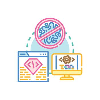 concepts Clean. coding concept illustrating software development process vector